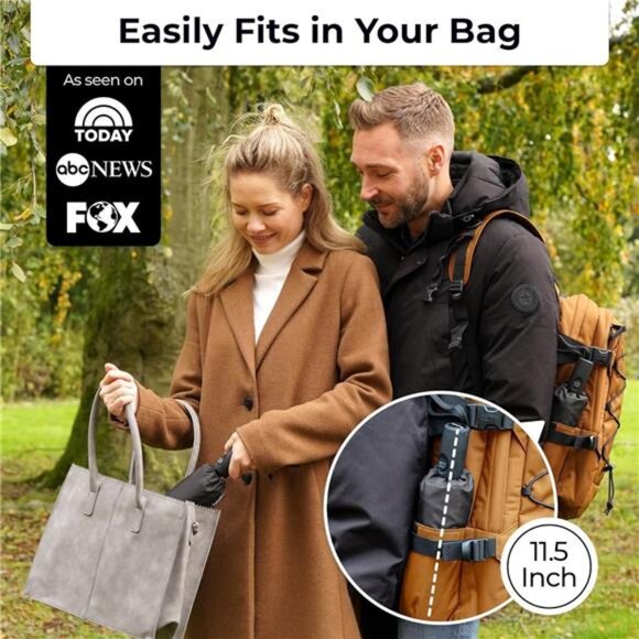 Windproof Travel Umbrella Compact Automatic Folding Lightweight Rain Umbrella - Picture 2 of 7